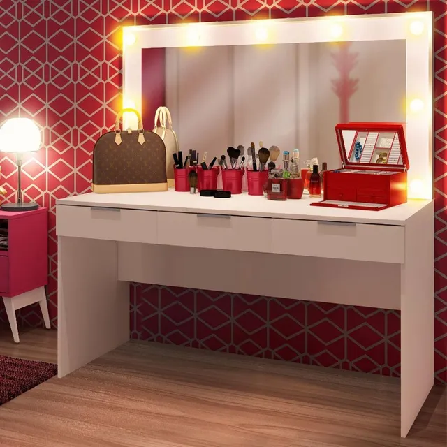 Tocador Madesa Camarim Carly con 3 cajones sin panel Color Blanco