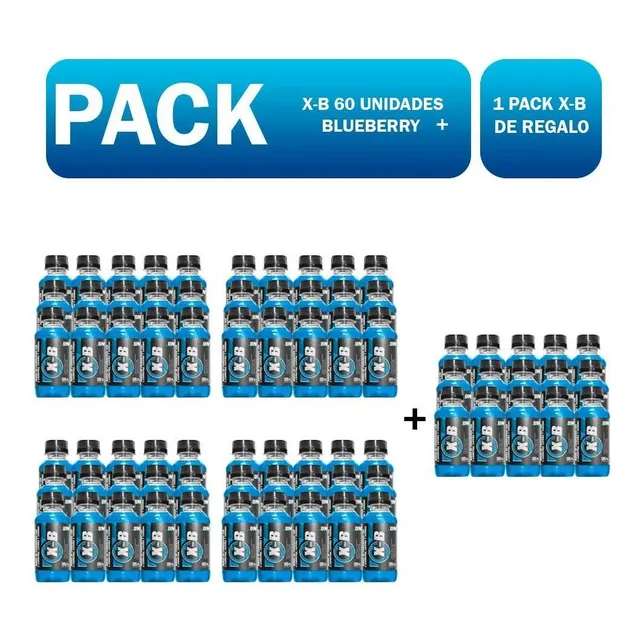 Pack Un X-b 60 Unidades Blueberry + 1 Pack X-b De Regalo