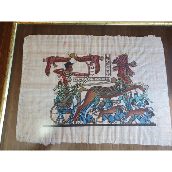 Papiro Egipcio Souvenir Escrito En Papiro Original Obvio