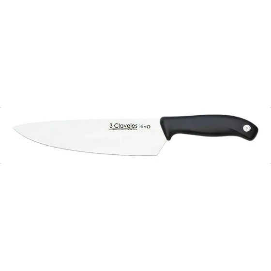 Cuchillo Tres Claveles Cocinero Evo 20 Cms  1357 Color Negro