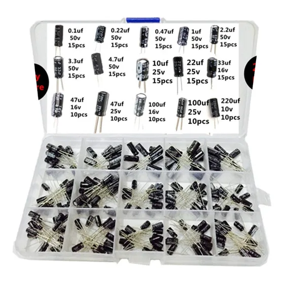 Kit De 200 Condensadores Electrolíticos Surtidos 15 Valores