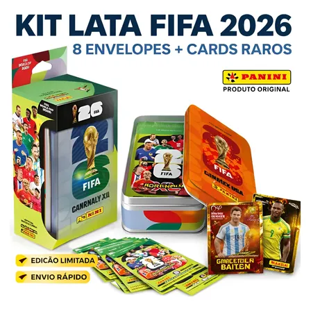 Cards Copa 2026  Kit Lata + 8 Envelopes + Edição Limitada Adrenalyn Xl