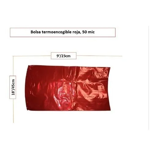 Bolsa Roja Termoencogible 23 X 45 Para Queso Amarillo
