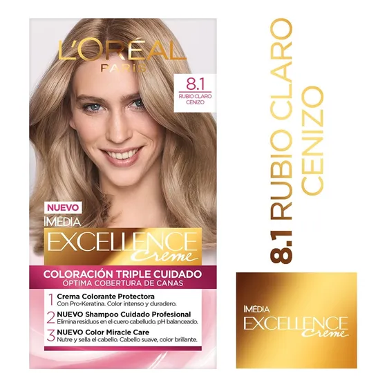 Tinte Capilar L'oréal Paris Excellence Creme 8.1 Rubio Claro
