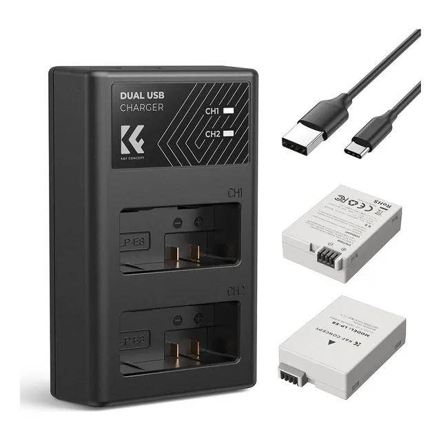 Kit De Cargador + 2 Baterías Canon Lp-e8 - Kf28.0027
