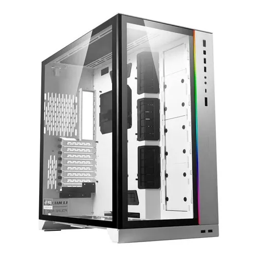 Gabinete com certificação Lian Li Pc-011 Dynamic Xl White Argb Rog