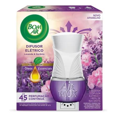 Air Wick Difusor Elétrico Bom Ar Lavanda E Gerânio Aparelho + Refil 16ml