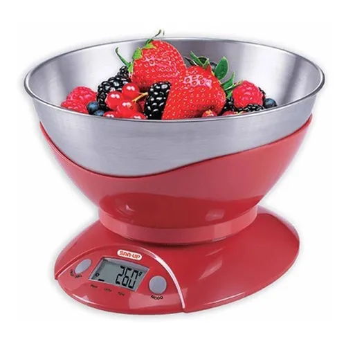 Balanza Cocina San Up Digital Bowl Acero 3 Kg 3555 Rojo Capacidad máxima 3 g