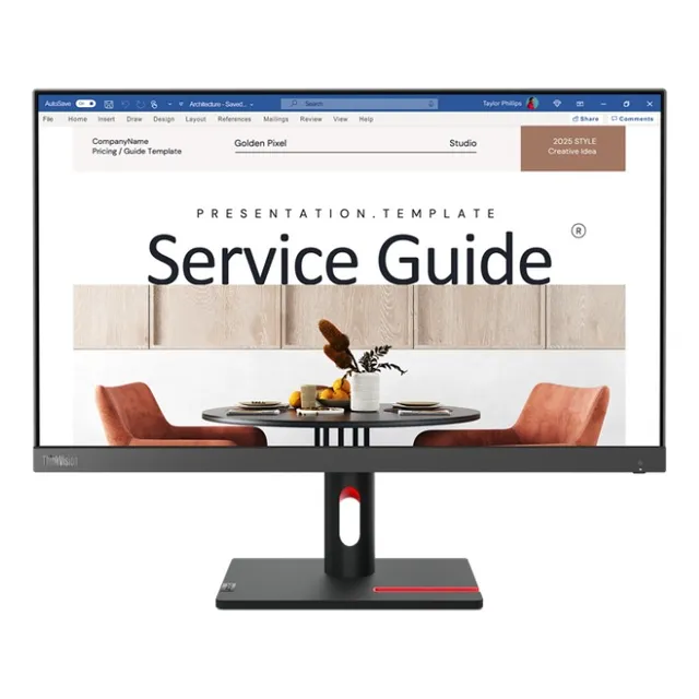 Monitor Lenovo Thinkvision 23.8 Fhd Hdmi Vga 3.5mm Diginet Color Negro