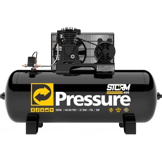 Compressor Ar Pressure Storm 450 15pcm 140psi 175 Litros 3hp 220V