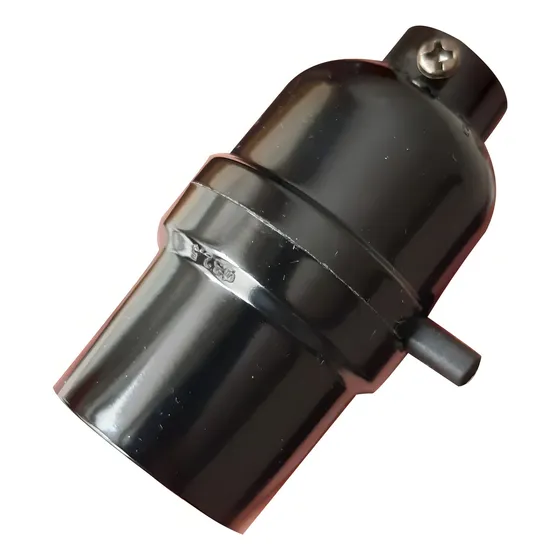 Portalampara Roseta Socket Con Interruptor Para Lampara Color Negro