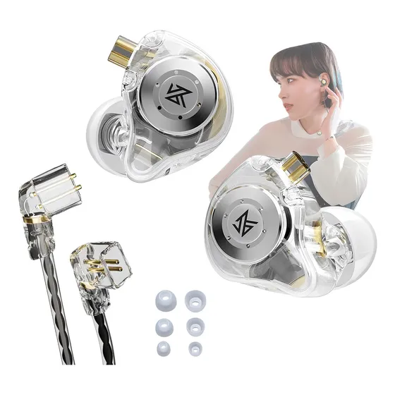 Fone De Ouvido Retorno De Palco Kz Edx Pro Sem Microfone Cor Cristal