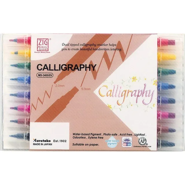 Caligrafia Zig Extra Ii (8 Colores) Ms-3400 8v
