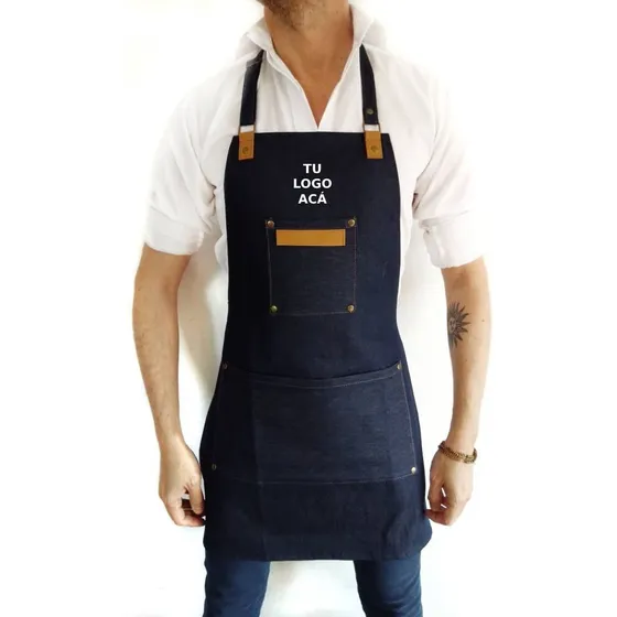 Delantal Cocina Jean Personalizado Logo Empresa Souvenir 