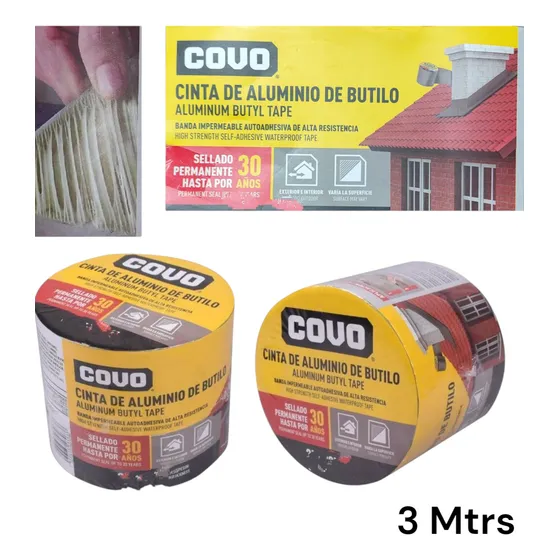 Cinta Autoadhesiva Impermeabilizar 3 Mtr X 10 Cm Covo