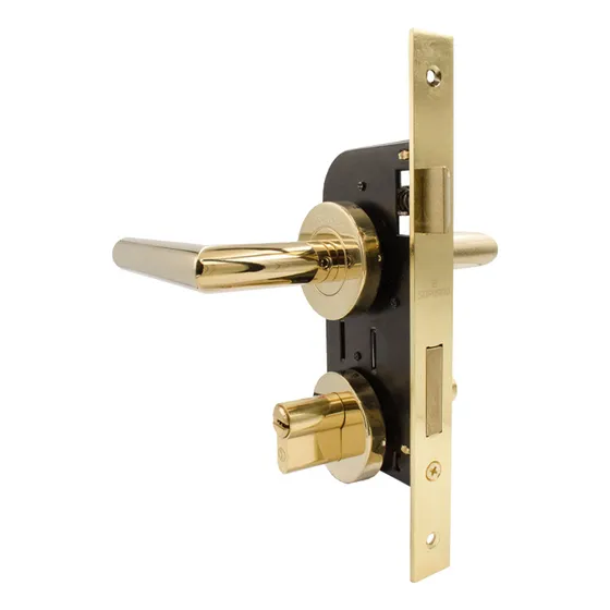Cerradura Seguridad Manija Dorada 100mm Puerta Gruesa 8.5cms Color Dorado