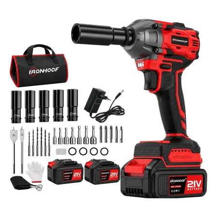 Chave De Impacto 520nm Brushless 21v 2 Bateria Vermelho 110/127/220v 60hz