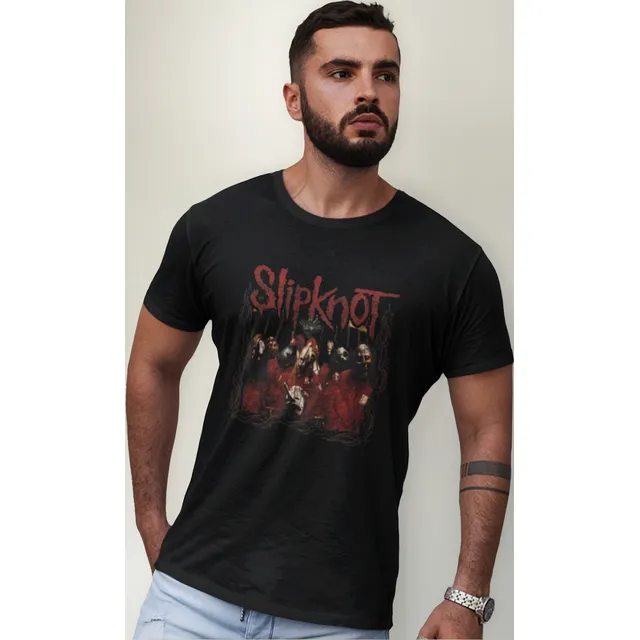 Camiseta Slipknot Subliminal Verses Unissex  Preta Algodão