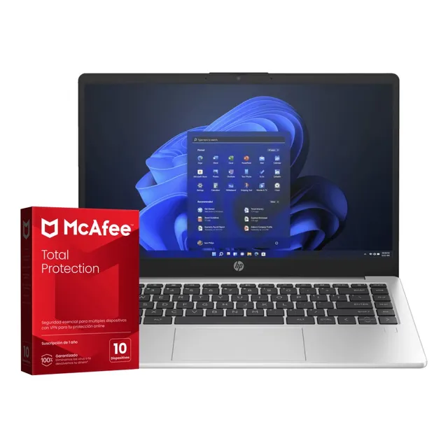 Laptop Hp 240 G10 De 14  Core I5 + Antivirus Digital Plateado