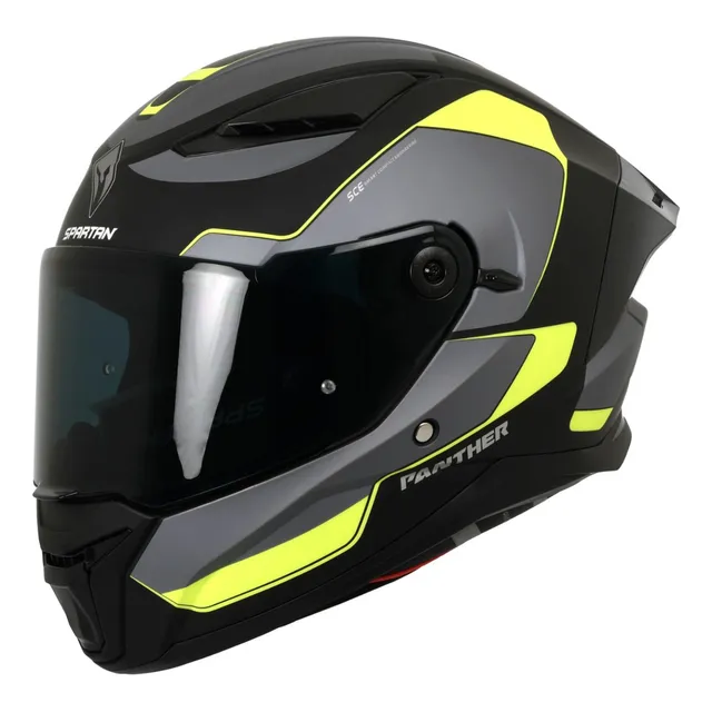 Casco Moto Spartan Panther Gale Gris Amarillo