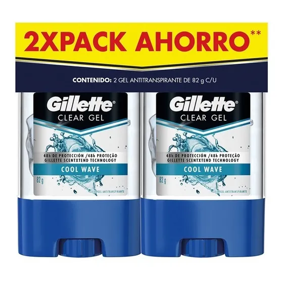 2 Desodorantes Gillette Clear Gel 82 Gr C/u Antitranspirante