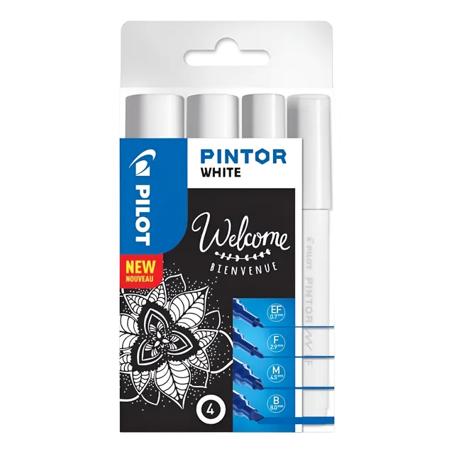 4 Plumones Pintura Acrilica Pilot Pintor Posca Color Blanco