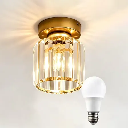 Luminária Moderna De Cristal, Com Lâmpada De 9 W Incluída 110v - 220v Dourado