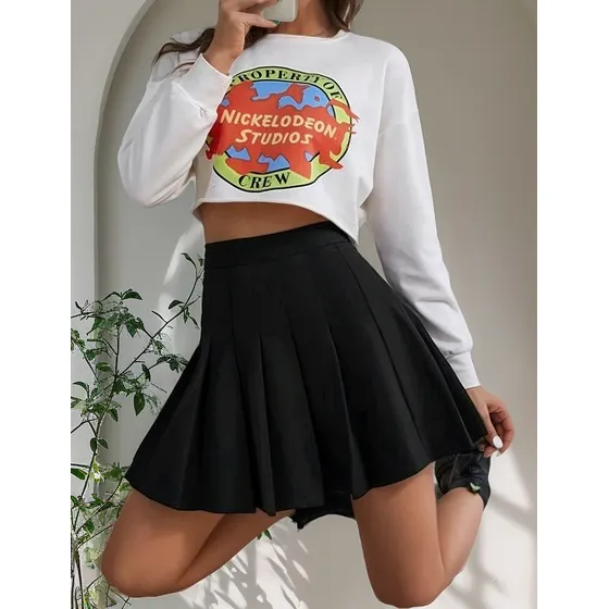 Falda Corta Prenses Kawaii Minifalda Plisada Moda Coreana 