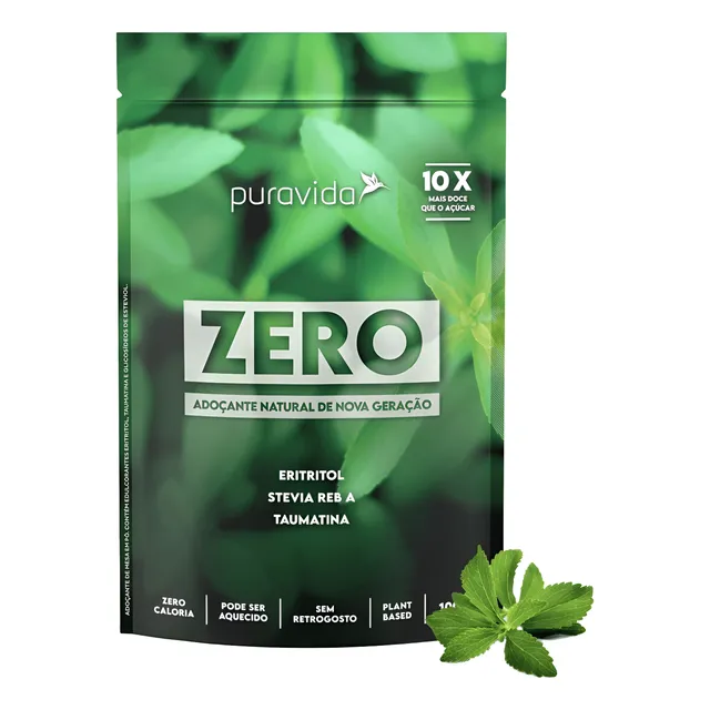 Adoçante Zero Natural Puravida Stevia Taumatina Eritritol