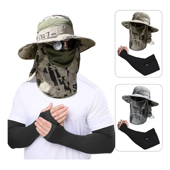 Gorra De Pesca Viseras Para Unisex 360° Anti-uv Y Mangas