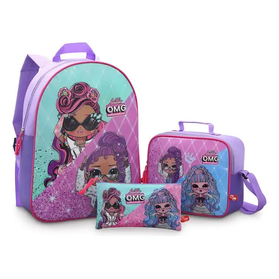 Set Morral + Lonchera + Cartuchera Lol