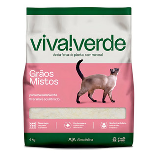 Viva!verde Areia Higiênica Grãos Mistos Para Gatos Feita De Milho E Mandioca 4kg - Alma Felina Viva!verde Areia Higiênica Grãos Mistos Para Gatos Feita De Milho E Mandioca 4kg - Alma Felina