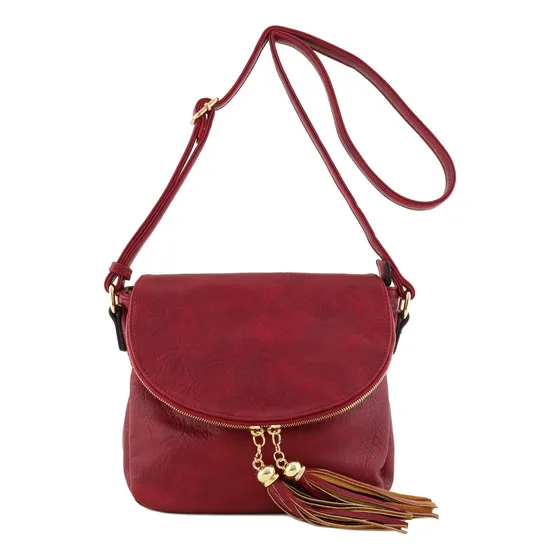 Tassel Accent Crossbody Bag Con Flap Top U5nm8