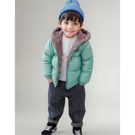Jaqueta Infantil Menino Casaco Inverno Rigoroso Verde 2 Em 1