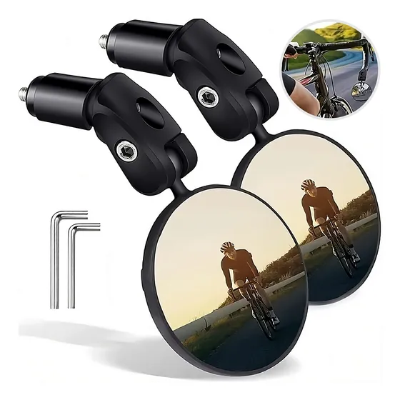Par Espelho Retrovisor Bicicleta Bike Articulável De Guidão