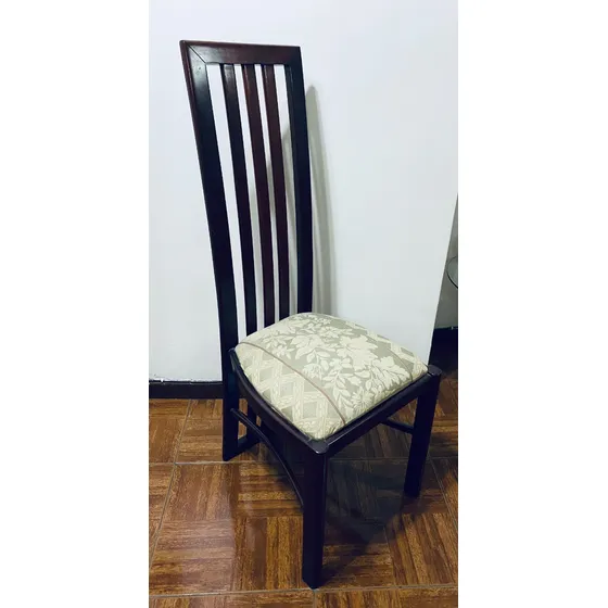 Silla De Comedor En Madera De Caoba Tapizado Tela