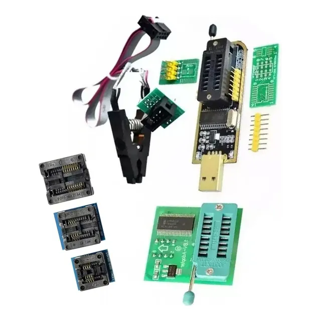 Kit Programador Bios Ch341+pinza+adap.1,8v+sock. 150,200,300