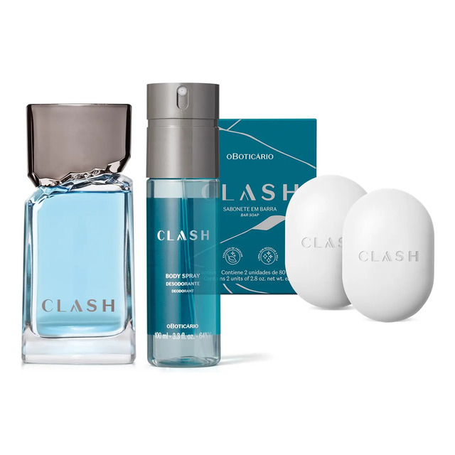 Combo Clash: Desodorante  Colônia 100ml + Sabonete Em Barra 2x80g + Body Spray 100ml