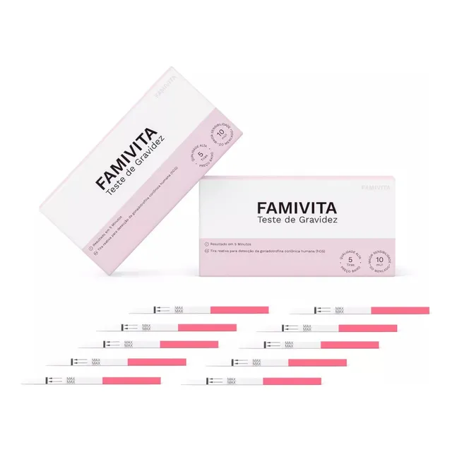 Testes De Gravidez Famivita 10 Unidades - Pronta Entrega