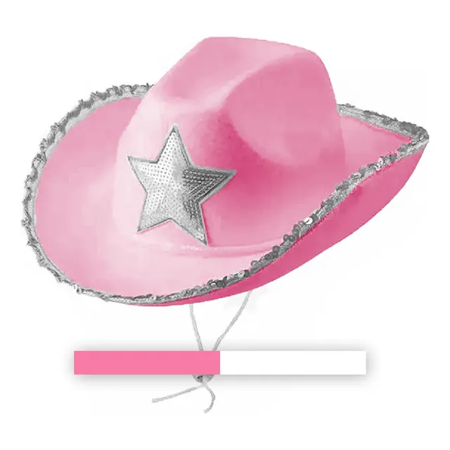 Sombrero Cowboy Vaquero Mujer Texas Estrella Lentejuelas