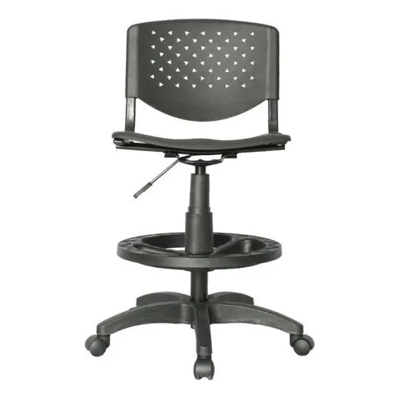 Silla Oficina Cajero Ergonomica Marca Silleti Modelo Viena Giratoria Ajustable En Altura Plastico Color Negro
