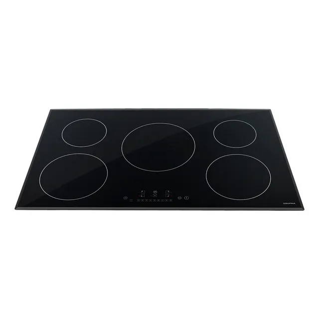 5q-in Parrilla De Inducción Magnética De 5 Quemadores Color Negro