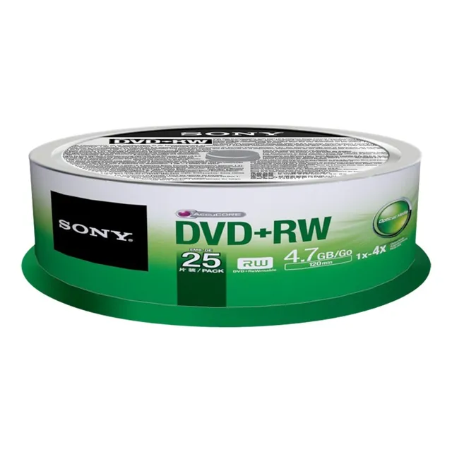 Dvd Sony 25dpw47sp Dvd+rw Con 4 Ejes De 4,7 Gb, Paquete De 2
