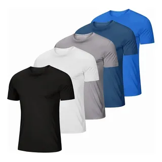 Paquete De 5 Playeras Hombre Camisetas Básica Cuello Redondo