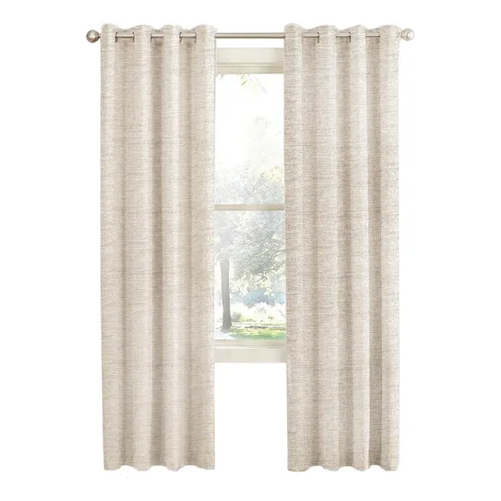 Cortina Blackout 100%, Son 2 Paños De 140x220cm Textura Lino