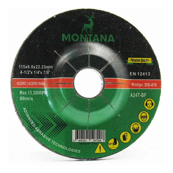Disco Desbaste 4 \'\' Metal Montana 115x6.0mm  5 Unidades