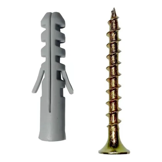 Tarugo De 8 Sin Tope + Tornillo Fix 5 X 45 Mm X 100 Unid.