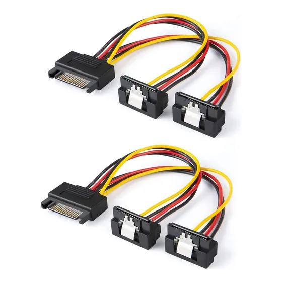 X 3 Unidades Sata De 15 Pines Y Divisor Macho A 2 Hembras