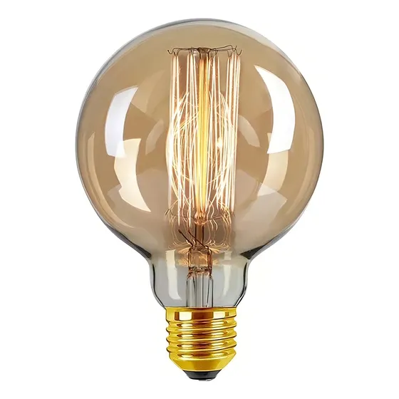Lampada Vintage Retro G80 Filamento De Carbono 40w E27 Luz Branco-quente 127v