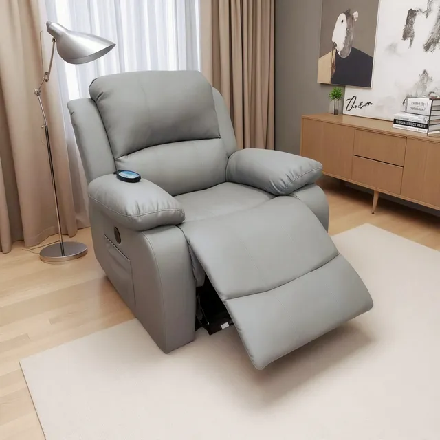 Sofá Sillón Poltrona Reclinable Masajeador Electrico Cuerina